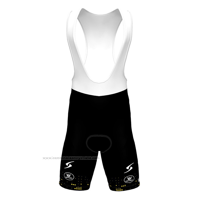 2022 Maillot Cyclisme Lotto-kern Haus Noir Jaune Manches Courtes et Cuissard